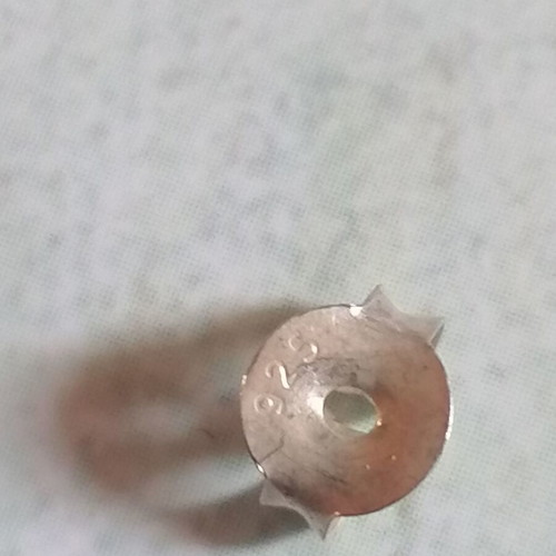 Silver 925 earrings with pink bead like new
