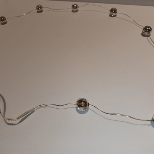 Set of 2 decorative LED garlands with silver balls like new