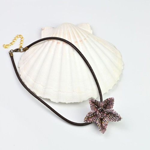 Necklace with unique purple and gold flower custom made