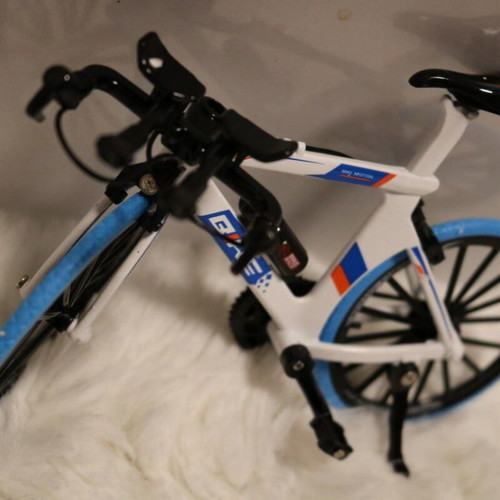 Mini model bicycle new, white with folding mechanism