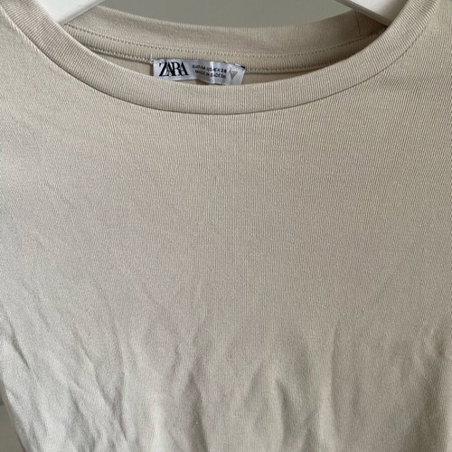 Zara beige long sleeve crop top like new, size M
