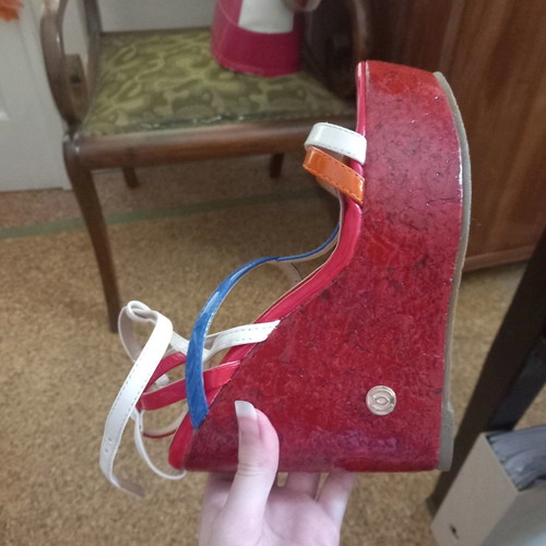 Migato platform shoes new, size 36, red with multicolor details