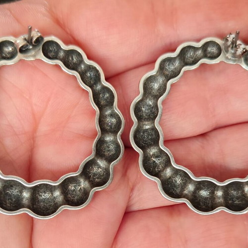 Large Silver Dangling Earrings like new