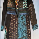 Desigual coat blue / black patchwork like new