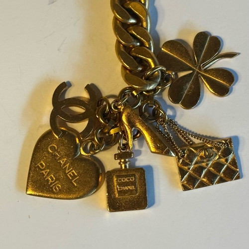 Chanel vintage gold chain belt used, size 90