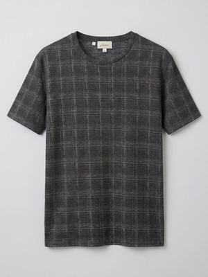 Brioni men's T-shirt, black and grey, cotton and silk