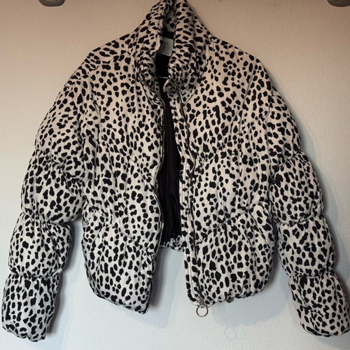 Puffer jacket women's with cow print like new