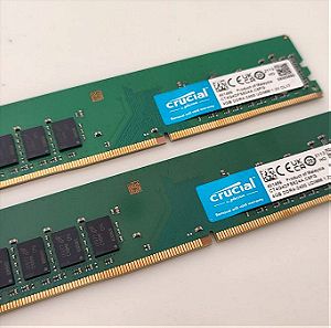 2 Χ Crucial Desktop RAM 4GB 2400MHz DDR4