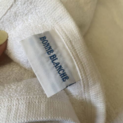 White cotton bathrobe towel, new