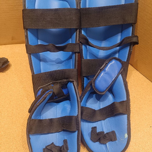 Olympus Sport Kids Karate and Taekwondo Shin Guards and Gloves Set used