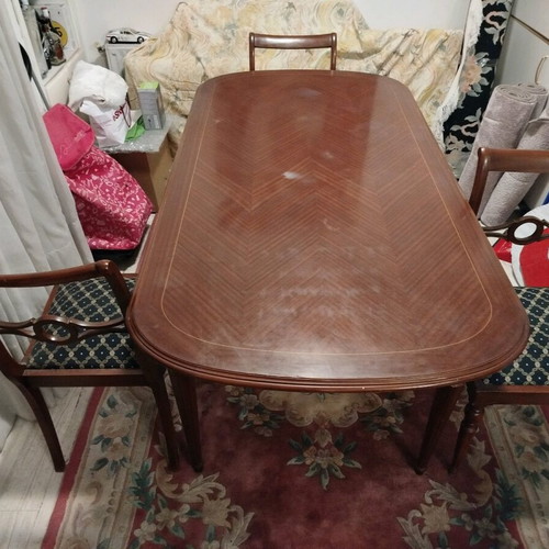 Dining table set used with 6 chairs extendable wooden