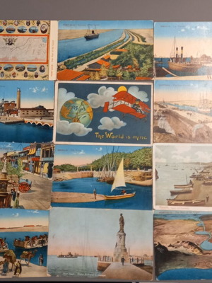 Collection of 12 rare vintage postcards from Egypt and Suez Canal
