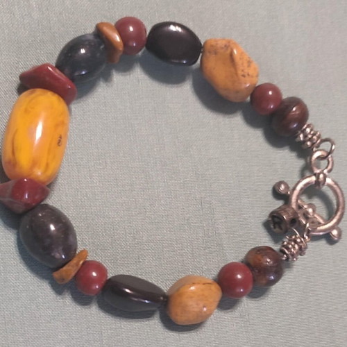 Handmade bracelet with natural semi-precious stones like new