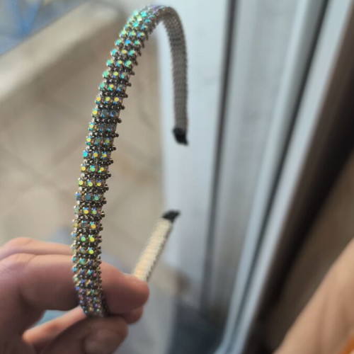 Silver hairband with rhinestones new