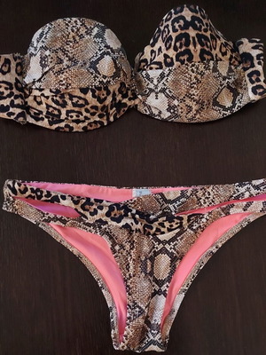 Bluepoint Σετ Στράπλες Τοπ και Σλίπ Animal Print Like New