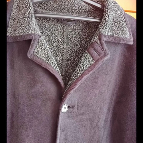 Men's coat XXL like new, gray suede with gray fur lining