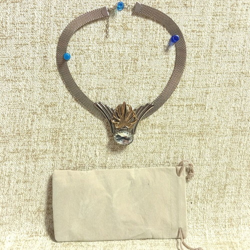 Faux Bijoux pendant necklace new, vintage style, grey
