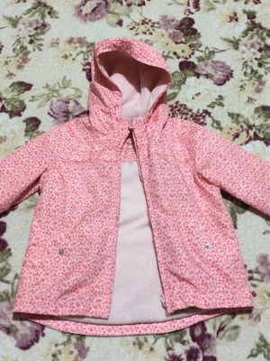 Μπουφάν για κοριτσάκι 4-5 ετών μεταχειρισμένο, ροζ, λεπτό φλις