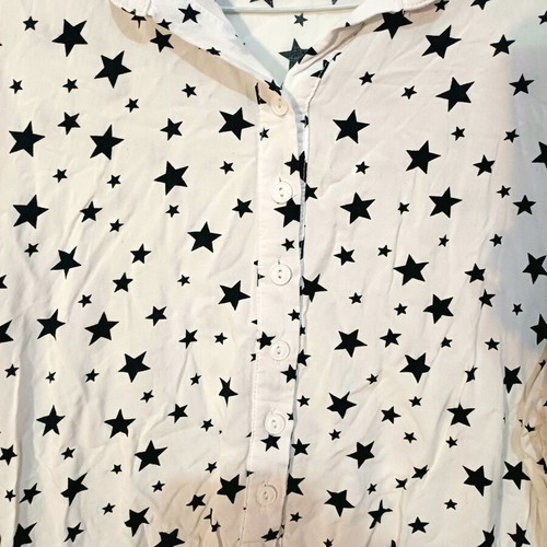 Shirt with pattern like new, size S-M, black and white