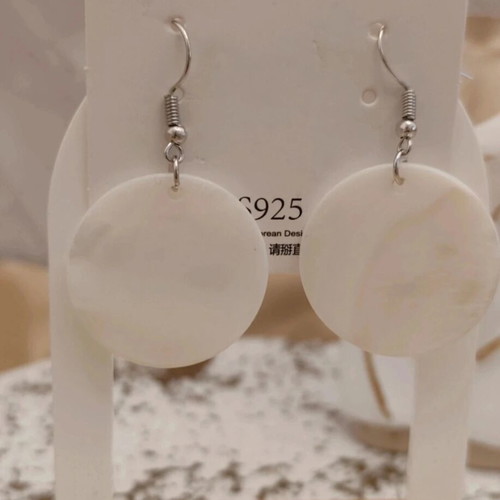 Long white earrings new with silver details