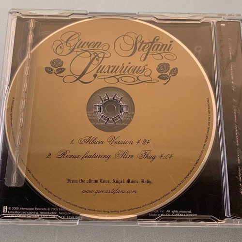 Gwen Stefani Luxurious 2-trk promo CD single used