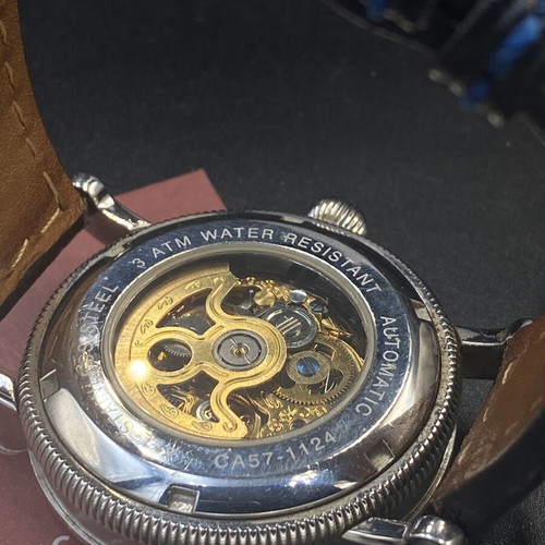 Carucci Skeleton automatic men's wristwatch CA57-1124