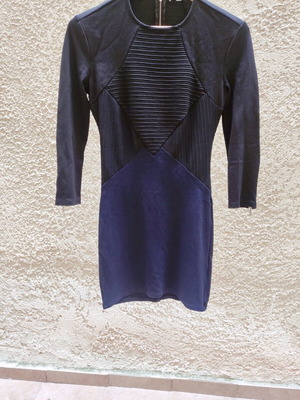 Zara bodycon dress new, 80s style, black and blue
