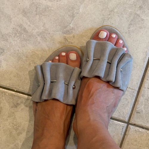 Labrini slippers size 37 like new, gray