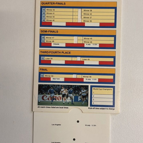 Canon World Cup 94 match schedule