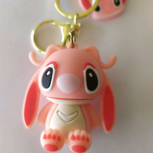 Stitch keychain new, pink