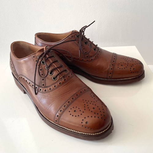 Massimo Dutti brown leather shoes size 43 like new