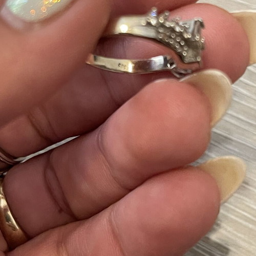 Ring 585 white gold with zircon used, size 56, 3.1 g