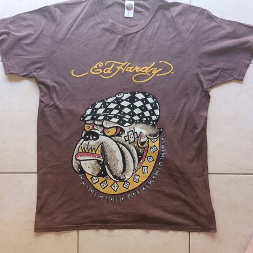Tshirt Hollywood by Ed Hardy Large 100% Cotton like new, brown