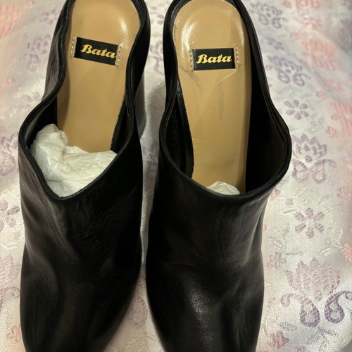 Bata mules new genuine leather black size 39