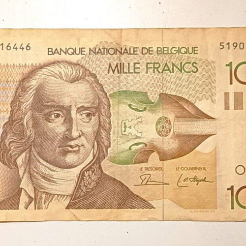 Belgian 1,000 Francs banknote used