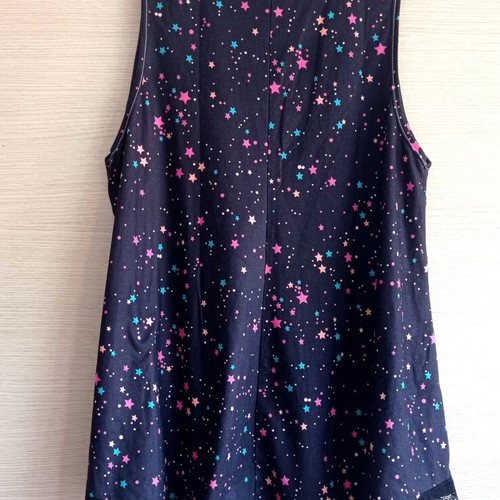Shein black top with cutout shoulders and star print XL used