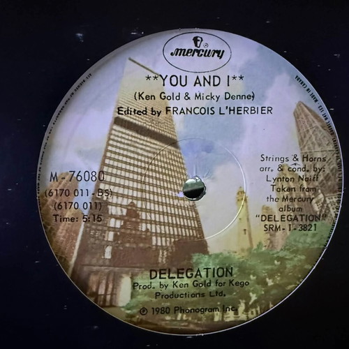 Delegation You And I vinyl record, electronic