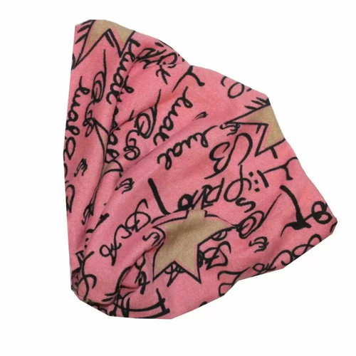 Pink star-patterned bandana scarf collar new