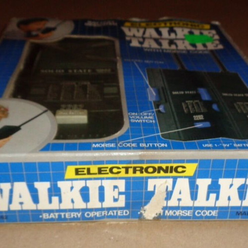 Electronic Solid State Walkie Talkie set of 2 new vintage gadgets