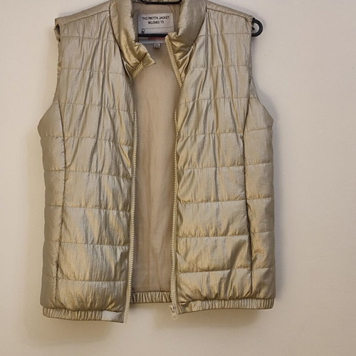 Energiers Girls Metallic Gold Puffer Vest Size 14Y Like New