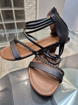 Gladiator sandals black size 42 new, faux leather