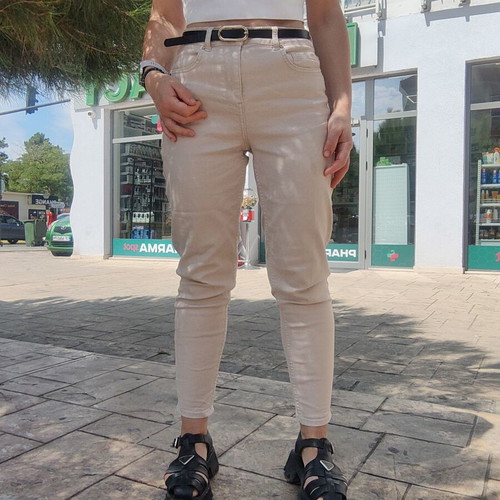 Orsay beige denim pants, size M