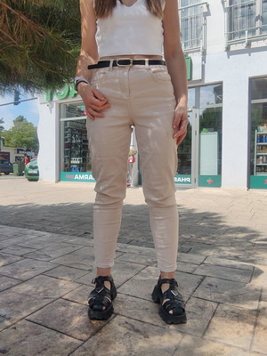 Orsay beige denim pants, size M