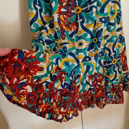 Koala Bay summer skirt, multicolor, maxi, asymmetrical