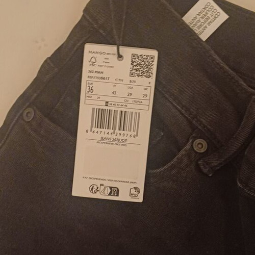 Mango men's black slim fit jeans