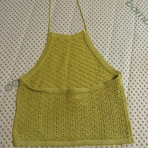 Amisu yellow crochet top, size small