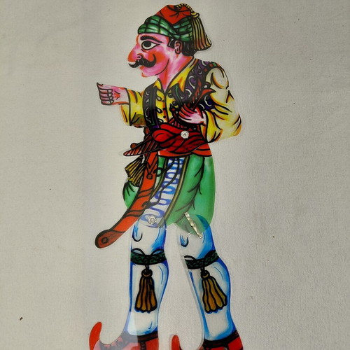 Velligekas Karagiozis Shadow Theater Figure used, creation by Dayakou
