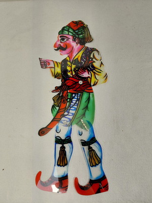 Velligekas Karagiozis Shadow Theater Figure used, creation by Dayakou