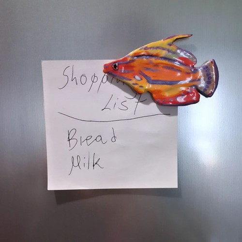 Handmade fish magnets new, set of 7 pieces