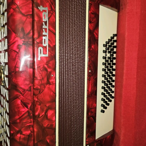 Parrot accordion with case like new, 34 keys, 60 bass